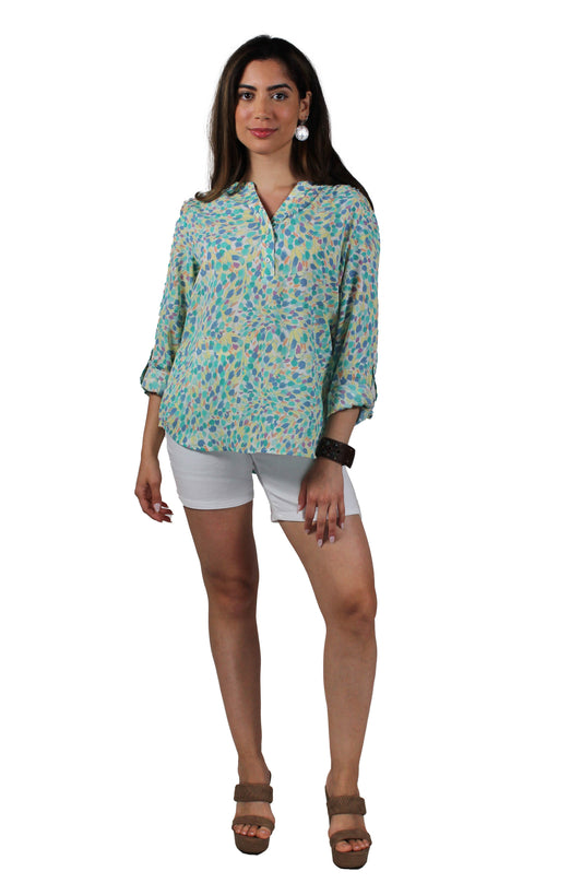 ST8150UP4-CR - Coconut Ramble - Crepe Printed Blouse Long Sleeve A3591 - Pack