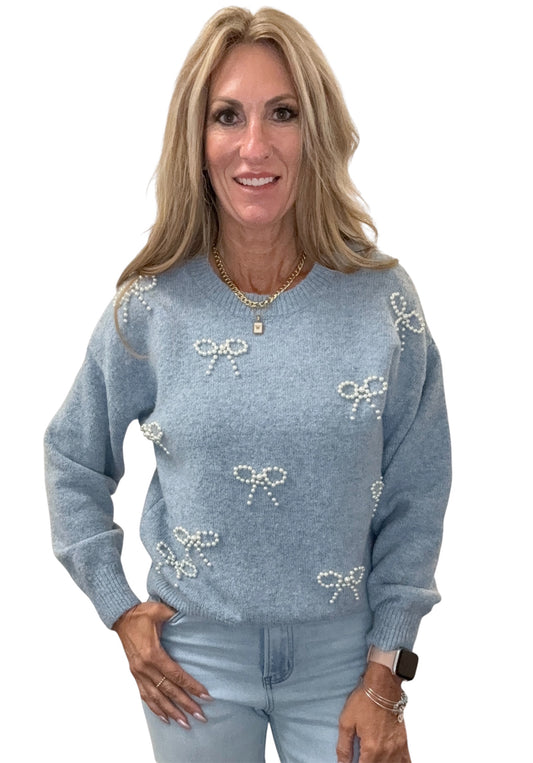 HAI6540-F -  - Pearl Bow Sweater A3640 - Pack