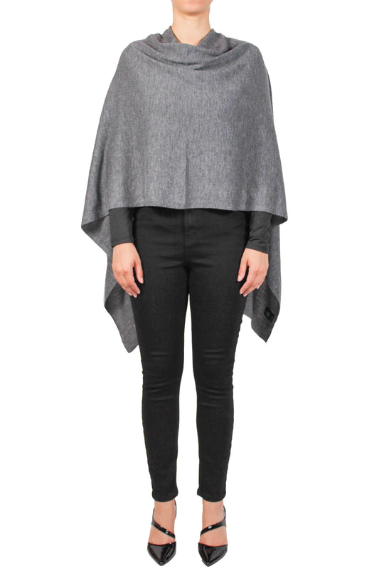 CCP320056-C - Charcoal - Knit Poncho A3666 - Pack