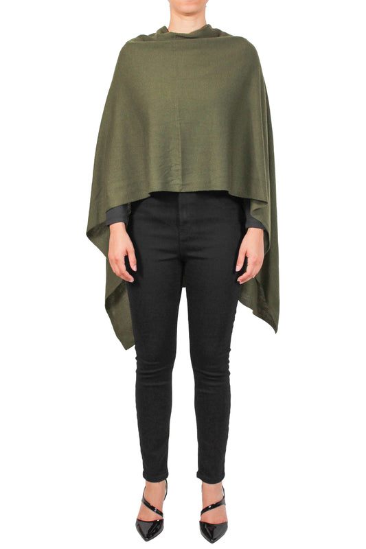 CCP320056-O - Olive - Knit Poncho A3676 - Pack