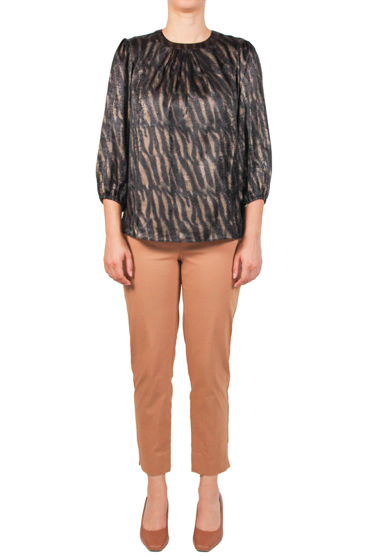 ST81EN9K2-T - Tigerfoil - Long Sleeve Printed Satin Blouse A3717 - Pack