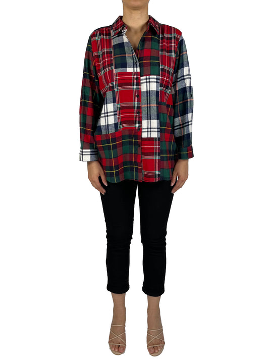 PL632MIX-M - Multi Patch Plaid - Mix Plaid Shirt A3749 - Pack