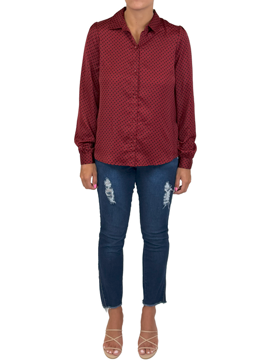 MT81H49P9-T -  - Long Sleeve Dot Blouse A3795 - Pack