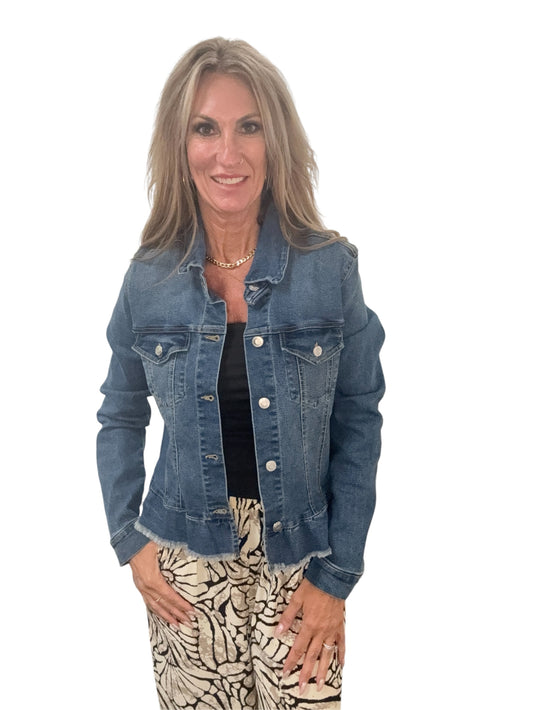 MCS600226-M - Medium Wash - Peplum Denim A3867 - Pack