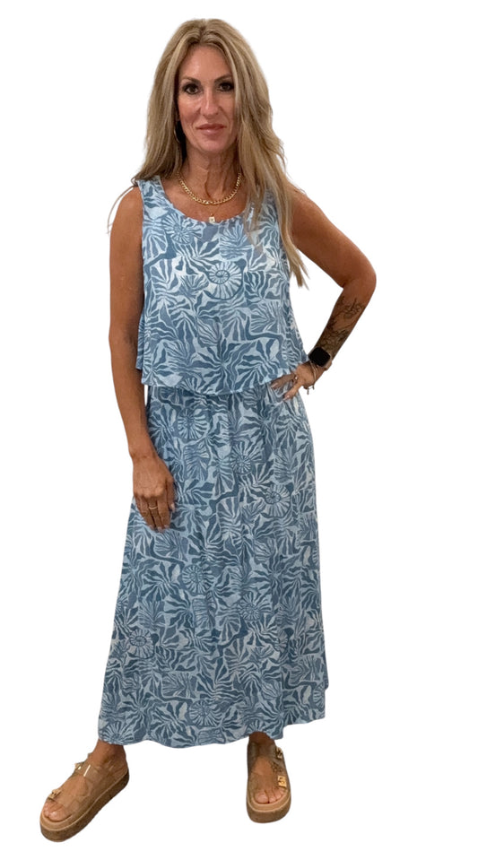LB6259E-TB - Teal Blue - Sleeveless Popover Dress A3890 - Pack