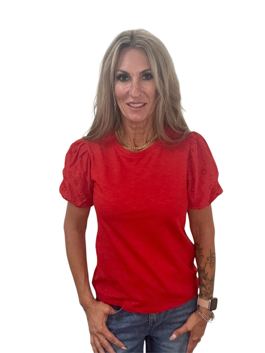 NK1576-R - Red - Short Sleeve Knit Top A3893 - Pack