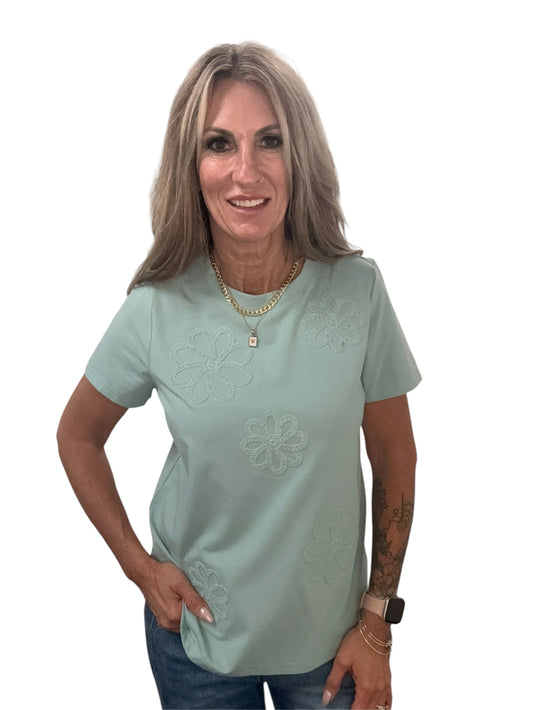 AM0019GA54B-G - Gray Harbor - Short Sleeve Applique Tee A3926 - Pack