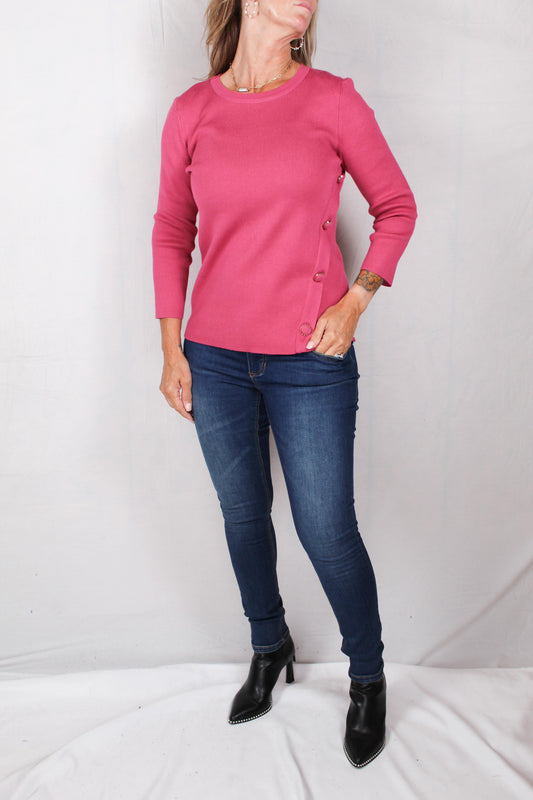 CG1T680-R - Rich Rosewood - Button Side Sweater A660 - Pack