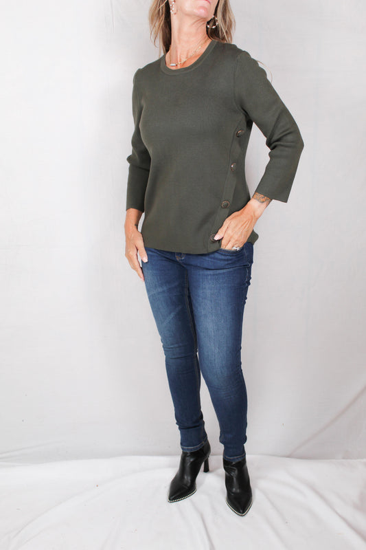 CG1T680-F - Forest Spruce - Button Side Sweater A661 - Pack