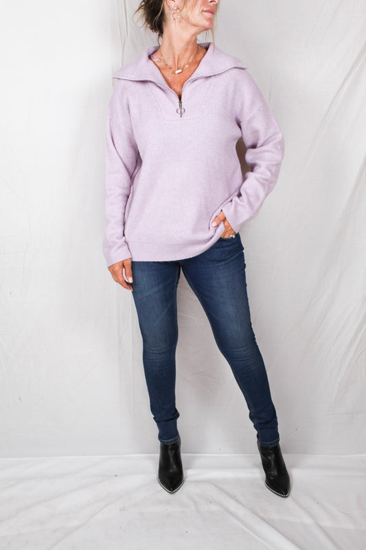 FS50070-L - Lilac - Zip Pull Over Sweater A753 - Pack