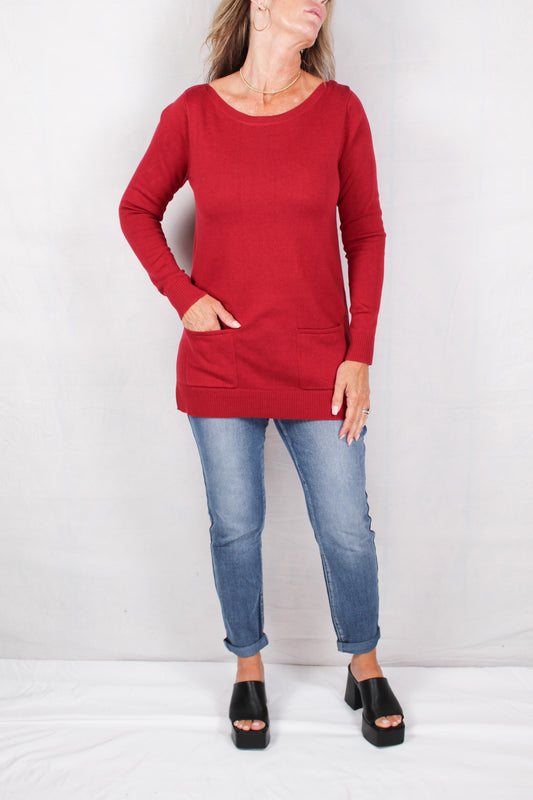 F21130-R - Red - Two Pocket Tunic A772 - Pack