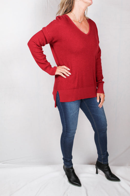 F21150-R - Red - V-Neck Sweater A775 - Pack