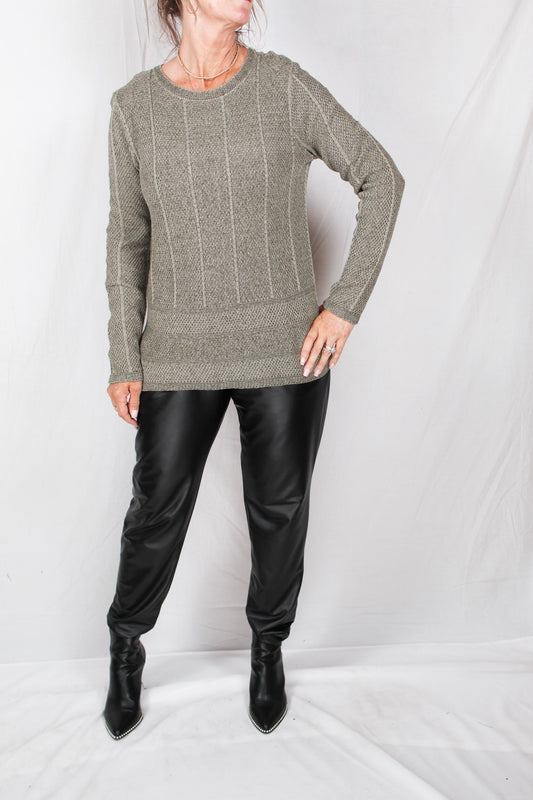 F21420-O - Olive Combo - Stripe Sweater A782 - Pack