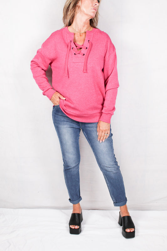 21M-F2114-G - Granita - Lace Neck Fleece Top A799 - Pack