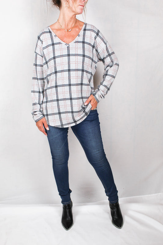 FK60048-H - Heather Grey Plaid - Plaid Pullover A826 - Pack