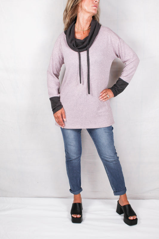 FK60041-P - Pink Combo - Cowl Neck Sweater A831 - Pack