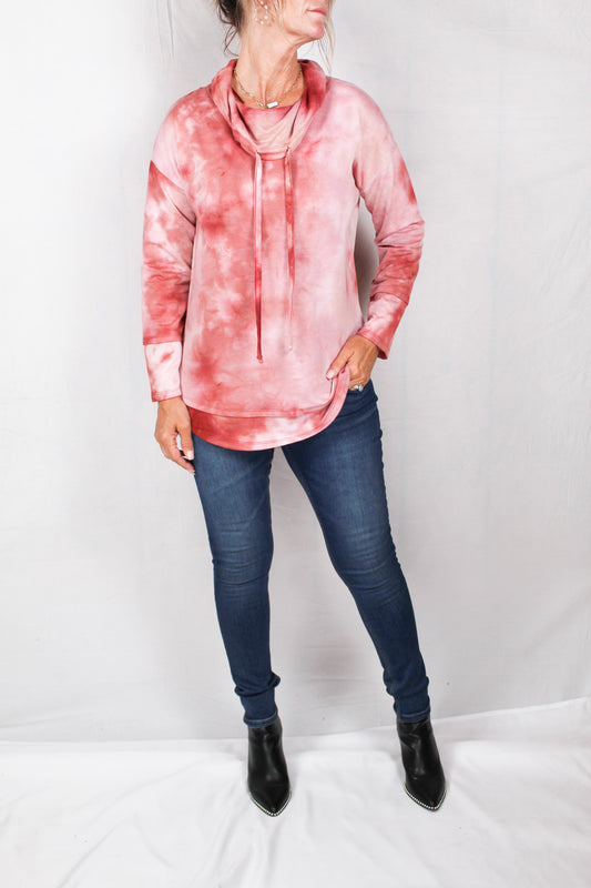 FK60045-R - Rust Combo - Tye Dye Cowl Neck Top A833 - Pack