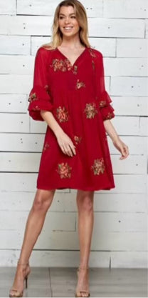 AV13602-H - Hyby - Notch V-Neck 3/4 Sleeve Dress A3316 - Pack