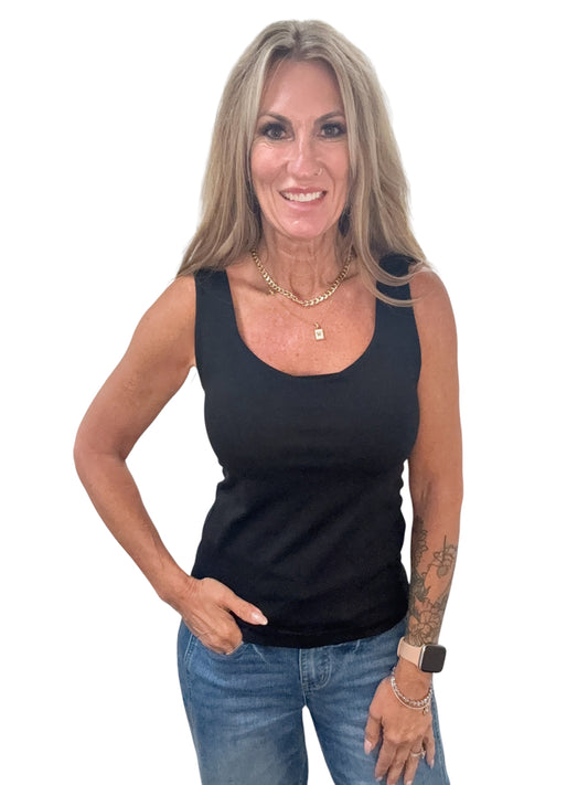 M3266RS-B - Black - Seamless V-Neck Tank A3947 - Pack