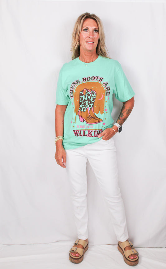 KCT-0012 - Mint - T-Shirt These Boots T0012 - Pack