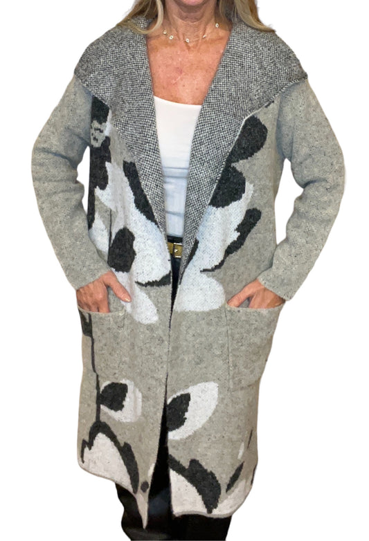 3348-D - Decor Floral - 2 Pocket Sweater Coat A2655 - Pack