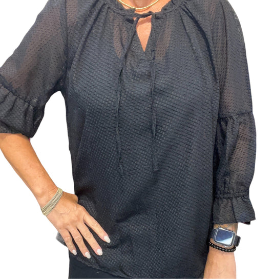 JC3903-B - Black - Puff Sleeve Top A2677 - Pack