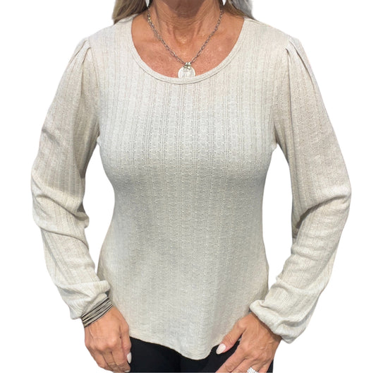ST81JN16A-O - Oatmeal - Knit Long-Sleeve Top A2747 - Pack