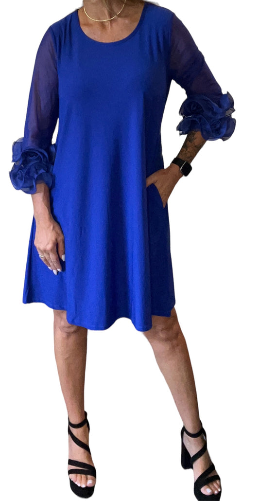 L2623AF-S - Saphire - Mesh Sleeve Dress A2797 - Pack