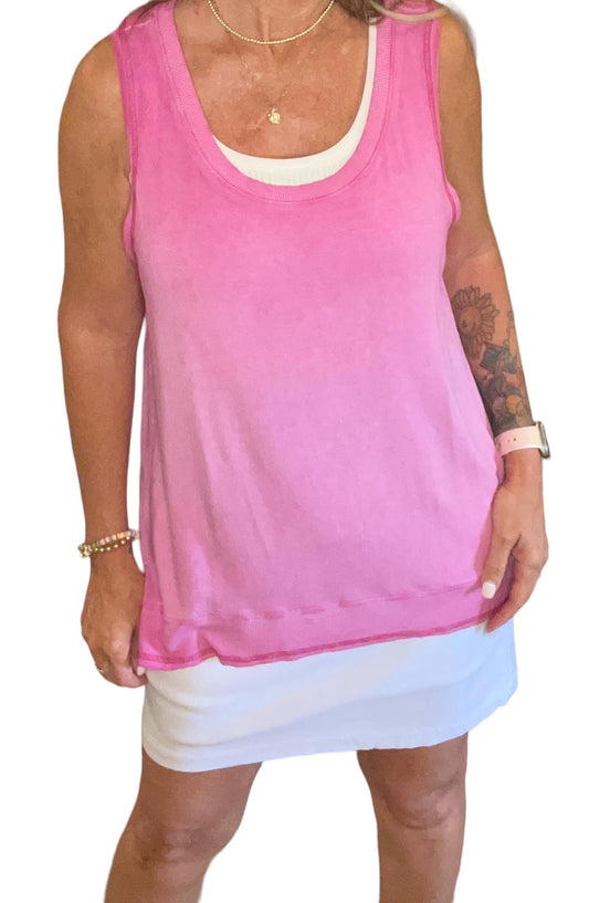 K102303-D - Dragonfruit - Rib Hem Airbrush Tank A2628 - Pack