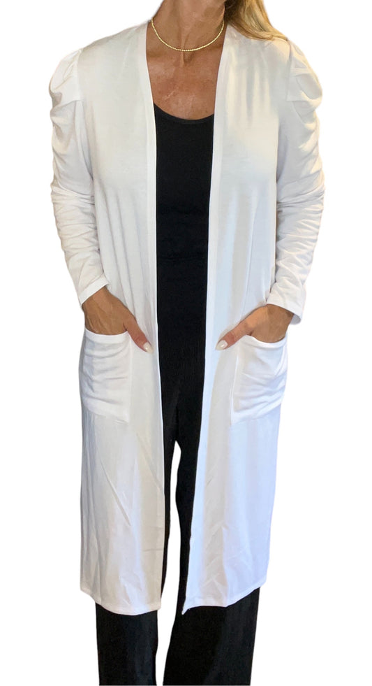 K052236-W - White - Two Pocket Duster A2889 - Pack