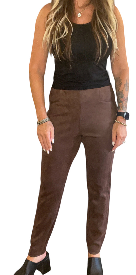 NP81GK4S4-CH - Chocolate - Faux Suede Pant A2908 - Pack