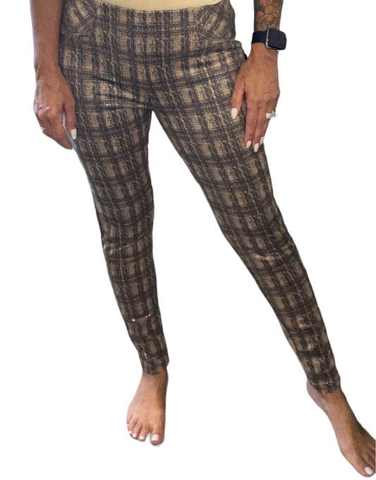 NP811P9C2-S - Sand/Black - Printed Scuba Suede Pant A2918 - Pack