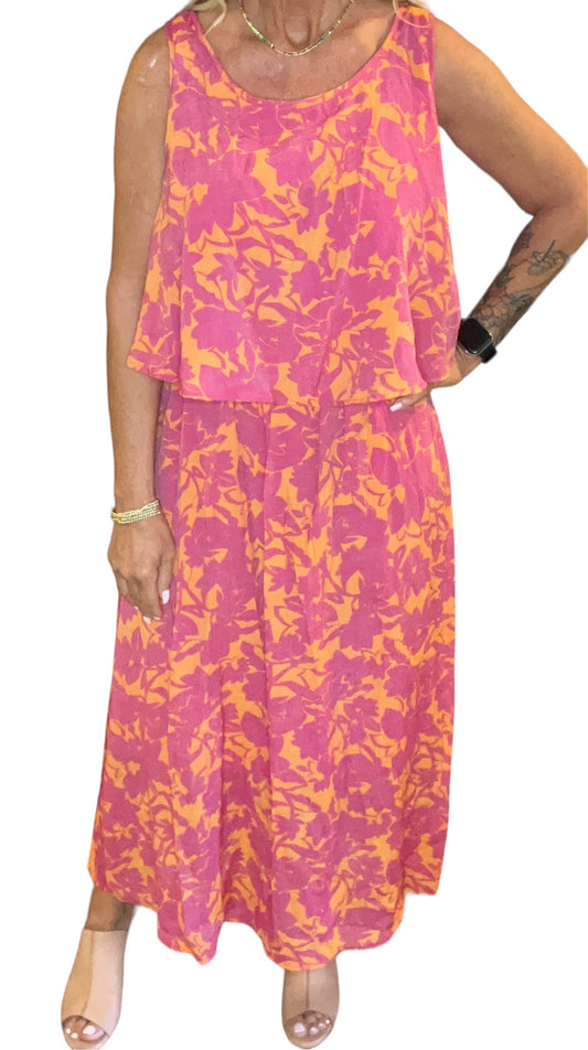 LB6259E-P - 4318 Pink Multi - Long Popover Dress A3124 - Pack