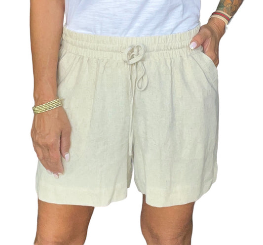 LN7130S-O - Oatmeal - Solid Linen Short A3153 - Pack