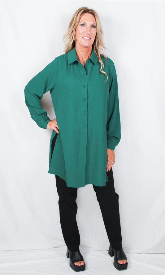 NT1519-P - Pine - Tie Button up Tunic A3286 - Pack