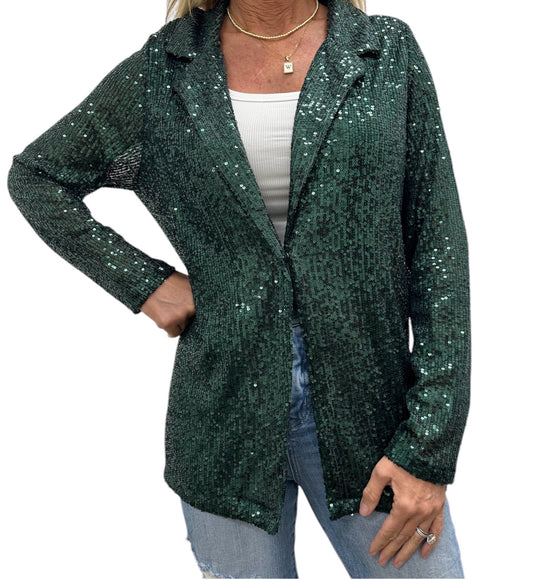 NJ1027-E - Emerald - Sequin Cardigan A3326 - Pack