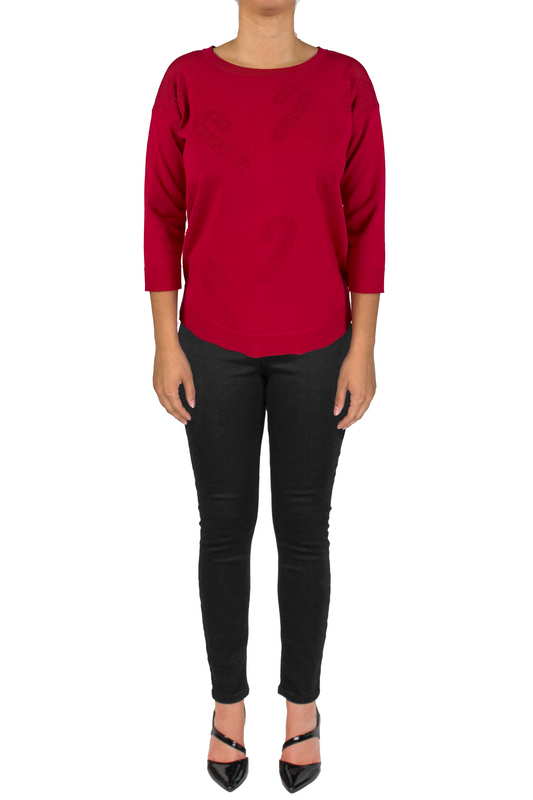 CGSW01750-R - Red - Candy Cane Stitch Sweater A3604 - Pack