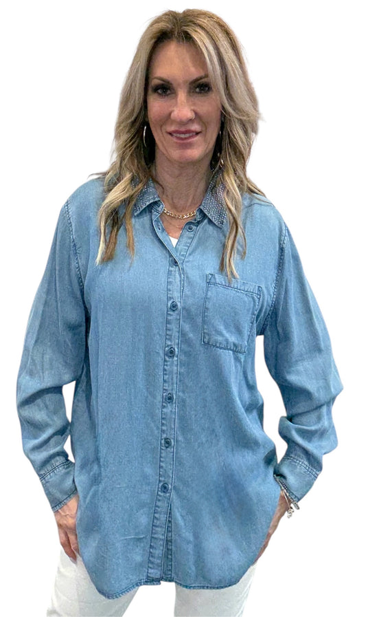 T031-OB - Oxide Blue - 1 Pocket Tencil Shirt A3660 - Pack