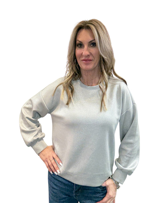 CZP11482M-S - Silver - Lurex Long Sleeve Sweater Shirt A3747 - Pack