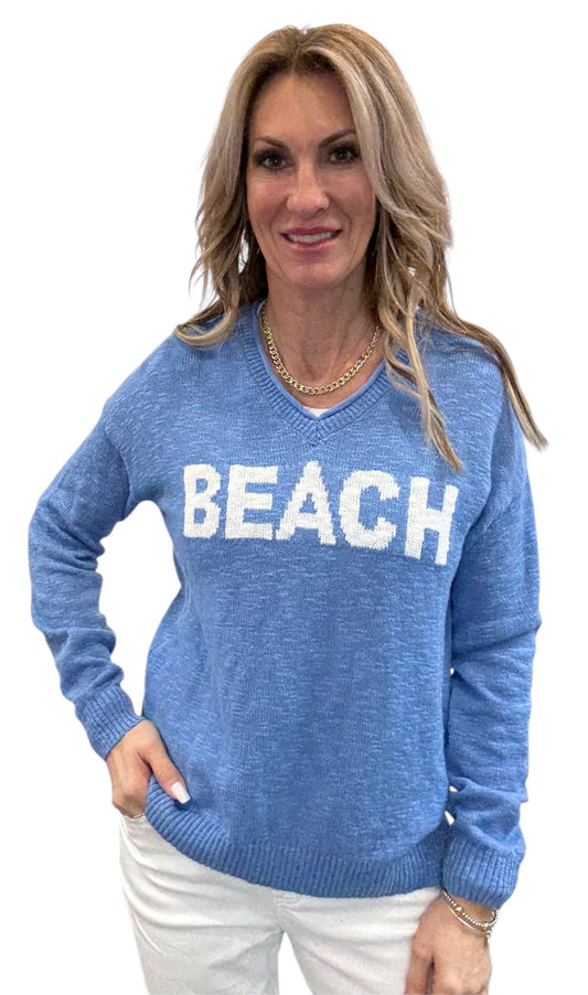 NS2176-O - Ocean - Beach V-Neck Sweater A3759 - Pack
