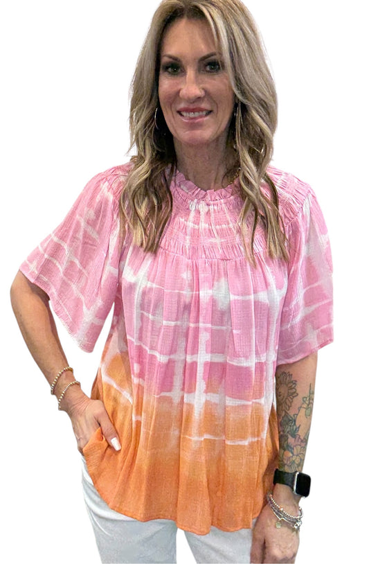ST81Y3031-P -  - Short Sleeve Blouse Russet Neck A3793 - Pack