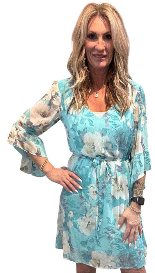 G11522OAO11-S -  - V-Neck Belted Chiffon Dress A3832 - Pack