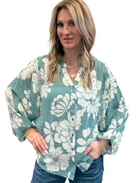 ST814N15N-N - North Sea Coconut - Long Sleeve Button Front Blouse A3885 - Pack