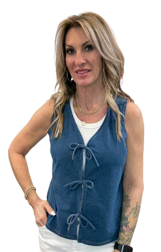 K362521-M - Medium Wash - Tie Rest Denim Knit A3919 - Pack