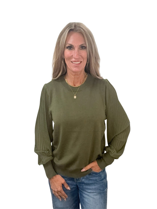 ST818D9I3-6-W -  - Pleat Sleeve Sweater A3969 - Pack