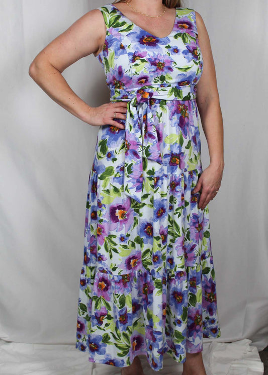 109645-B - Black/Purple Maxi Sleeveless Dress A1722 - Pack