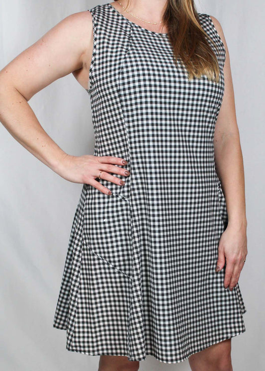 D1832335-B - Black/White Gingham Sleeveless Dress A1724 - Pack