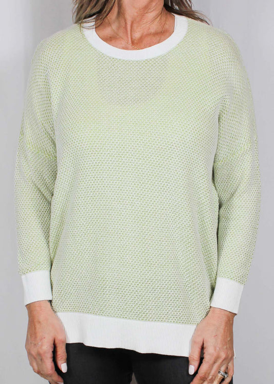 S22154-P - Pear Waffle Knit Long Sleeve Sweater A1792 - Pack