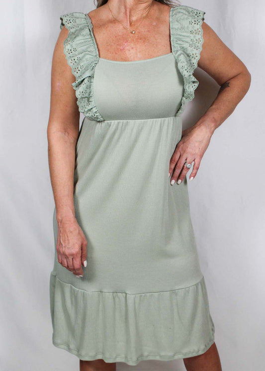 EG290BA35-S - Sage Ruffle Sleeve Dress A1967 - Pack