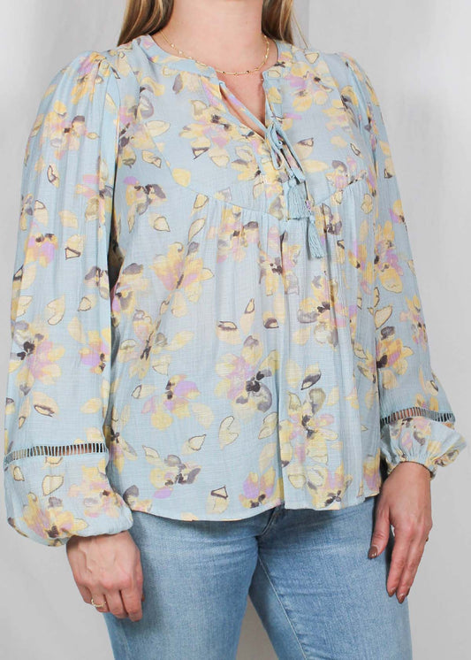 ST81Y37W5-Z - Zen Blue - Long Sleeve Blouse Tie Neck A2402 - Pack
